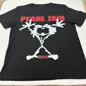 Pearl Jam Graphic T-Shirt Band Tee‎ Concert Tour Setlist Black